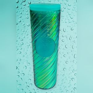 New Starbucks 2022 Mermaid Iridescent Turqouise 16 Oz Tumbler